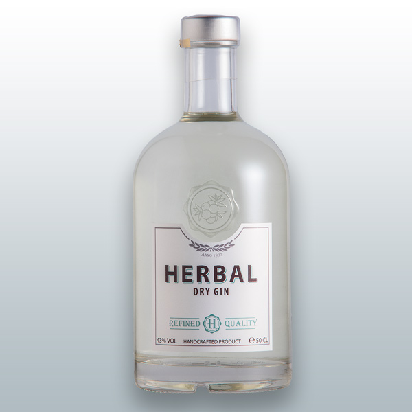 Label Glass Gin bottle effect
